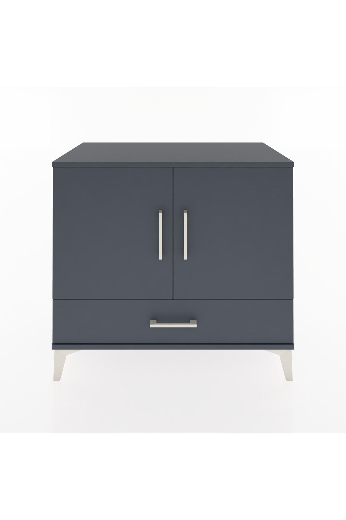 Hyperion Şifonyer 2 Raflı Tek Çekmeceli 2 Kapaklı 88x44x80 Antrasit-Antrasit