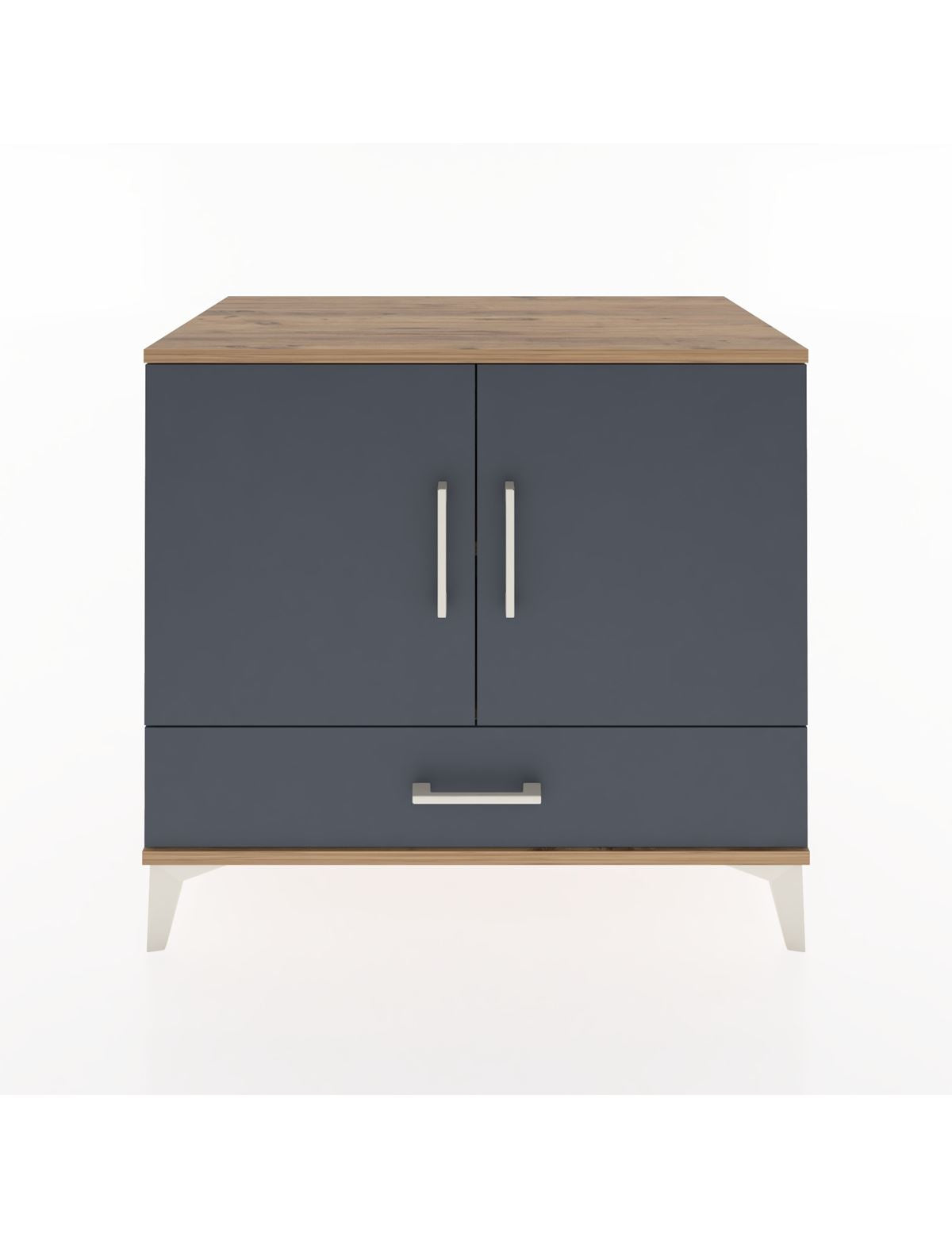 Hyperion Şifonyer 2 Raflı Tek Çekmeceli 2 Kapaklı 88x44x80 Çam-Antrasit