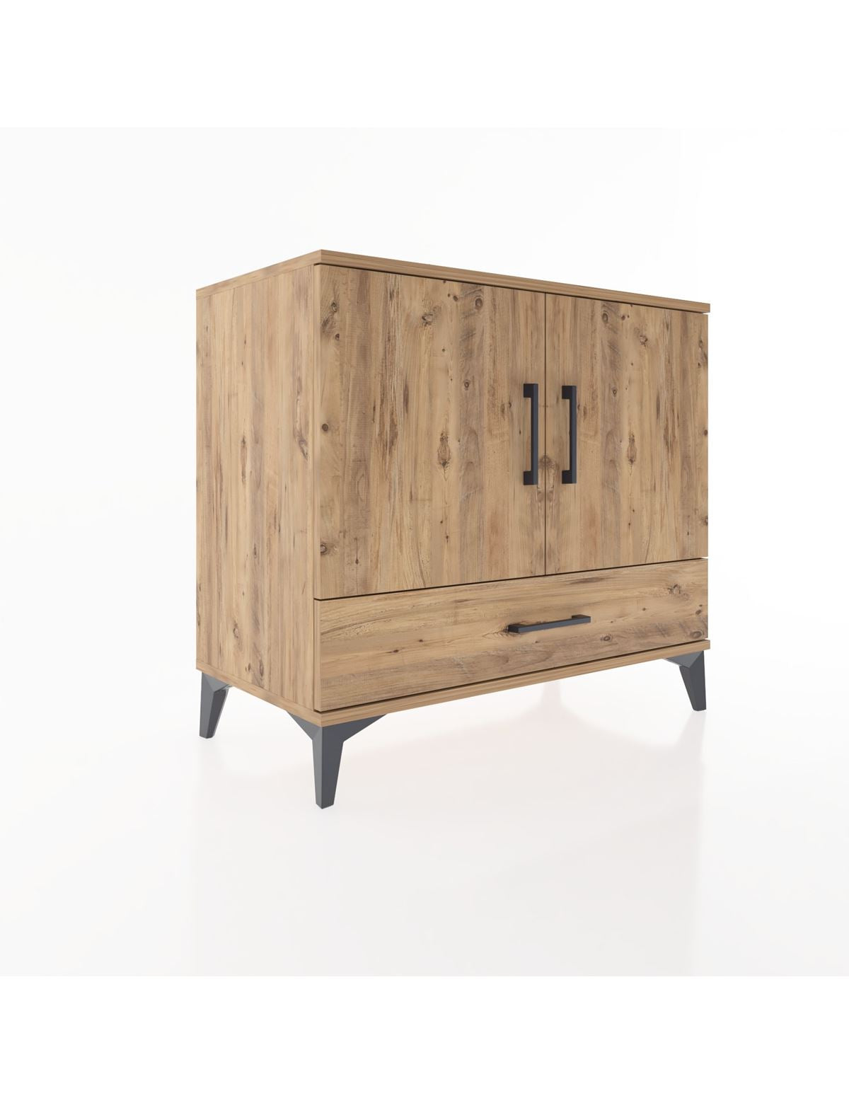 Hyperion Şifonyer 2 Raflı Tek Çekmeceli 2 Kapaklı 88x44x80 Çam-Çam