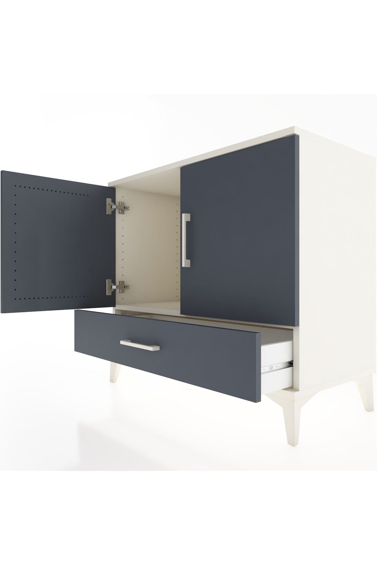 Hyperion Şifonyer Tek Raflı Tek Çekmeceli 2 Kapaklı 88x44x80 Aytaşı-Antrasit