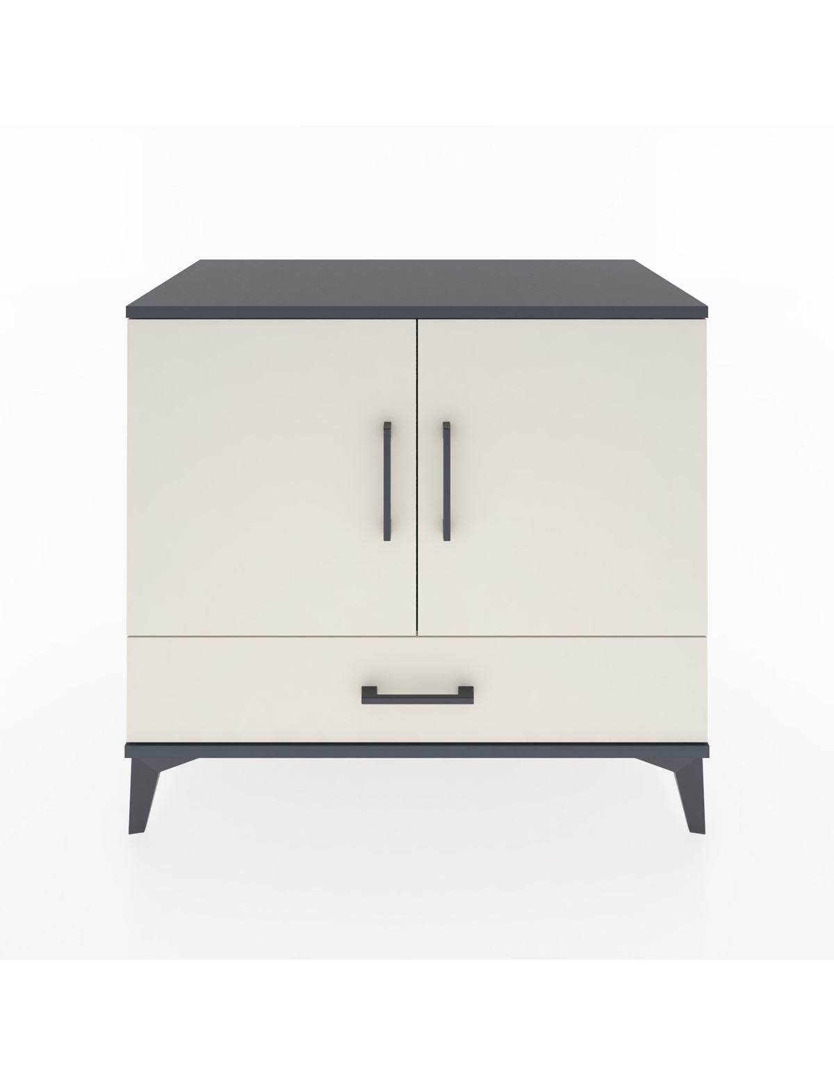 Hyperion Şifonyer Tek Raflı Tek Çekmeceli 2 Kapaklı 88x44x80 Antrasit-Aytaşı