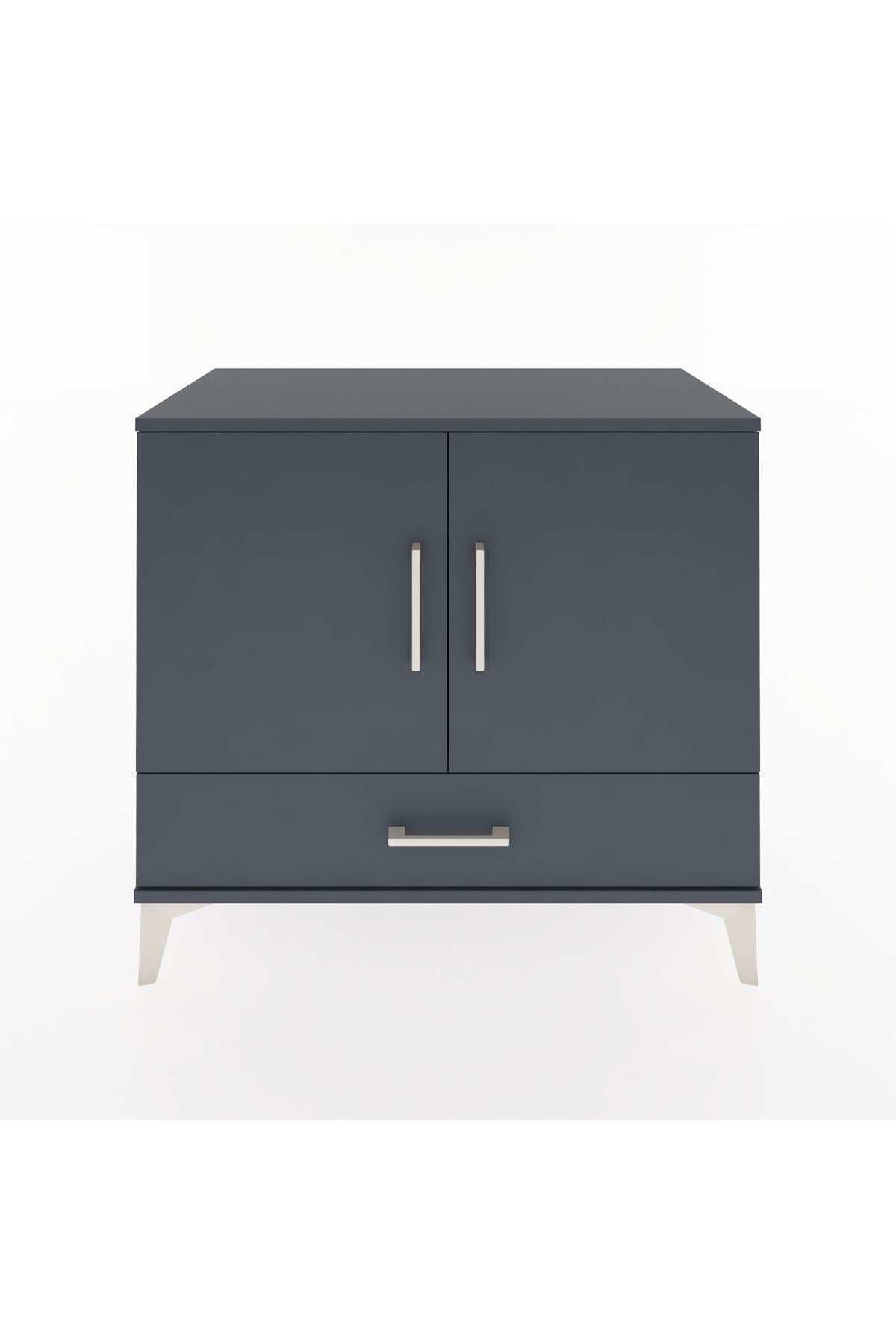 Hyperion Şifonyer Tek Raflı Tek Çekmeceli 2 Kapaklı 88x44x80 Antrasit-Antrasit