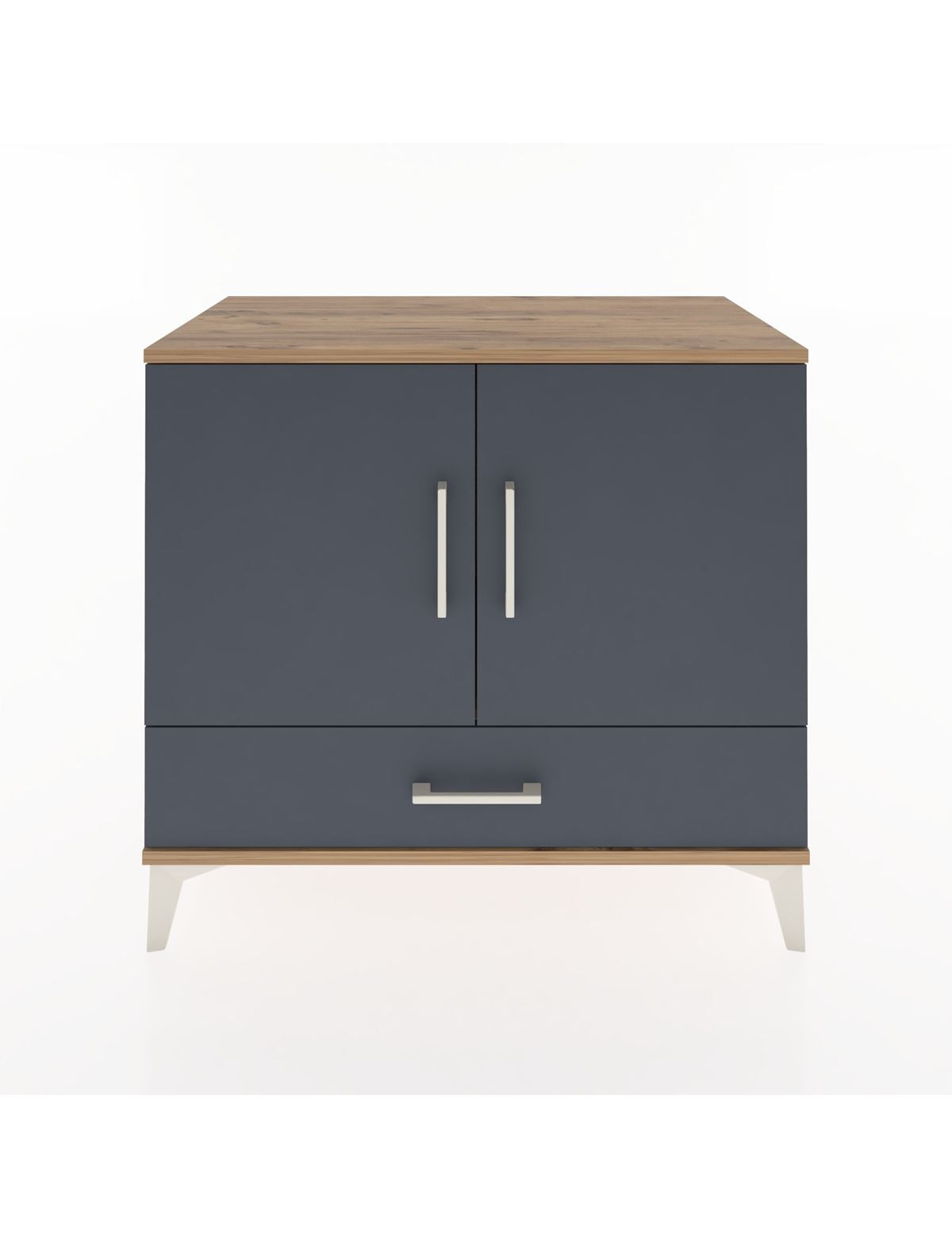 Hyperion Şifonyer Tek Raflı Tek Çekmeceli 2 Kapaklı 88x44x80 Çam-Antrasit