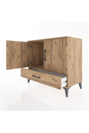 Hyperion Şifonyer Tek Raflı Tek Çekmeceli 2 Kapaklı 88x44x80 Çam-Çam