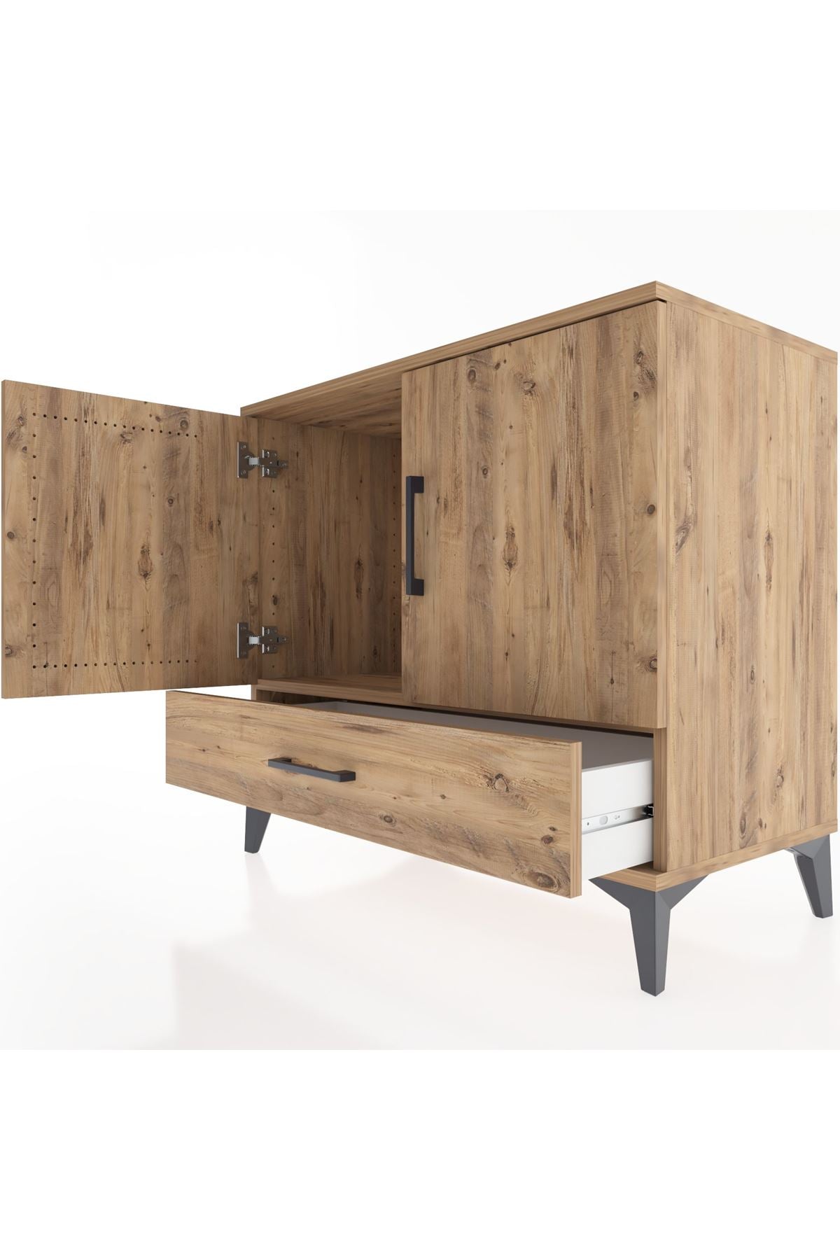 Hyperion Şifonyer Tek Raflı Tek Çekmeceli 2 Kapaklı 88x44x80 Çam-Çam