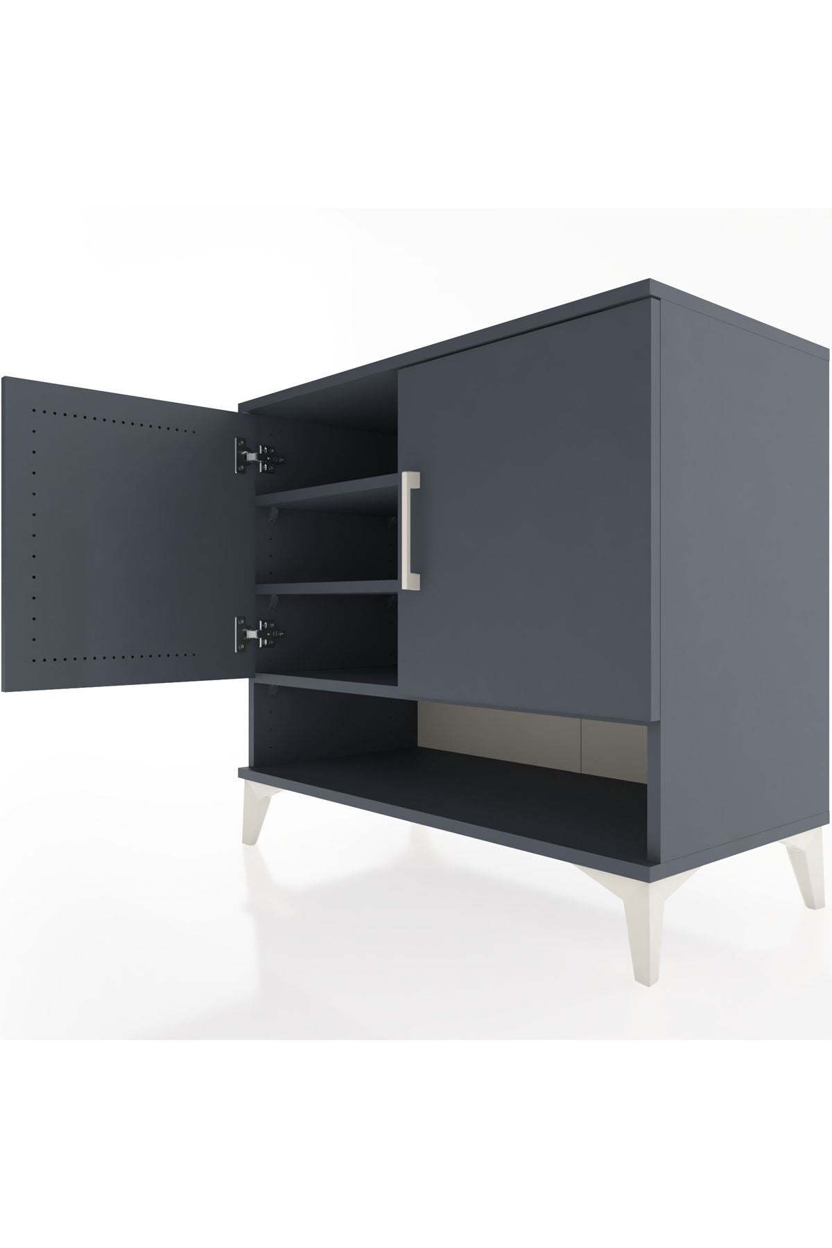 Hyperion Şifonyer 3 Raflı 2 Kapaklı 88x44x80 Antrasit-Antrasit