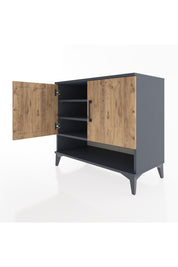 Hyperion Şifonyer 3 Raflı 2 Kapaklı 88x44x80 Antrasit-Çam