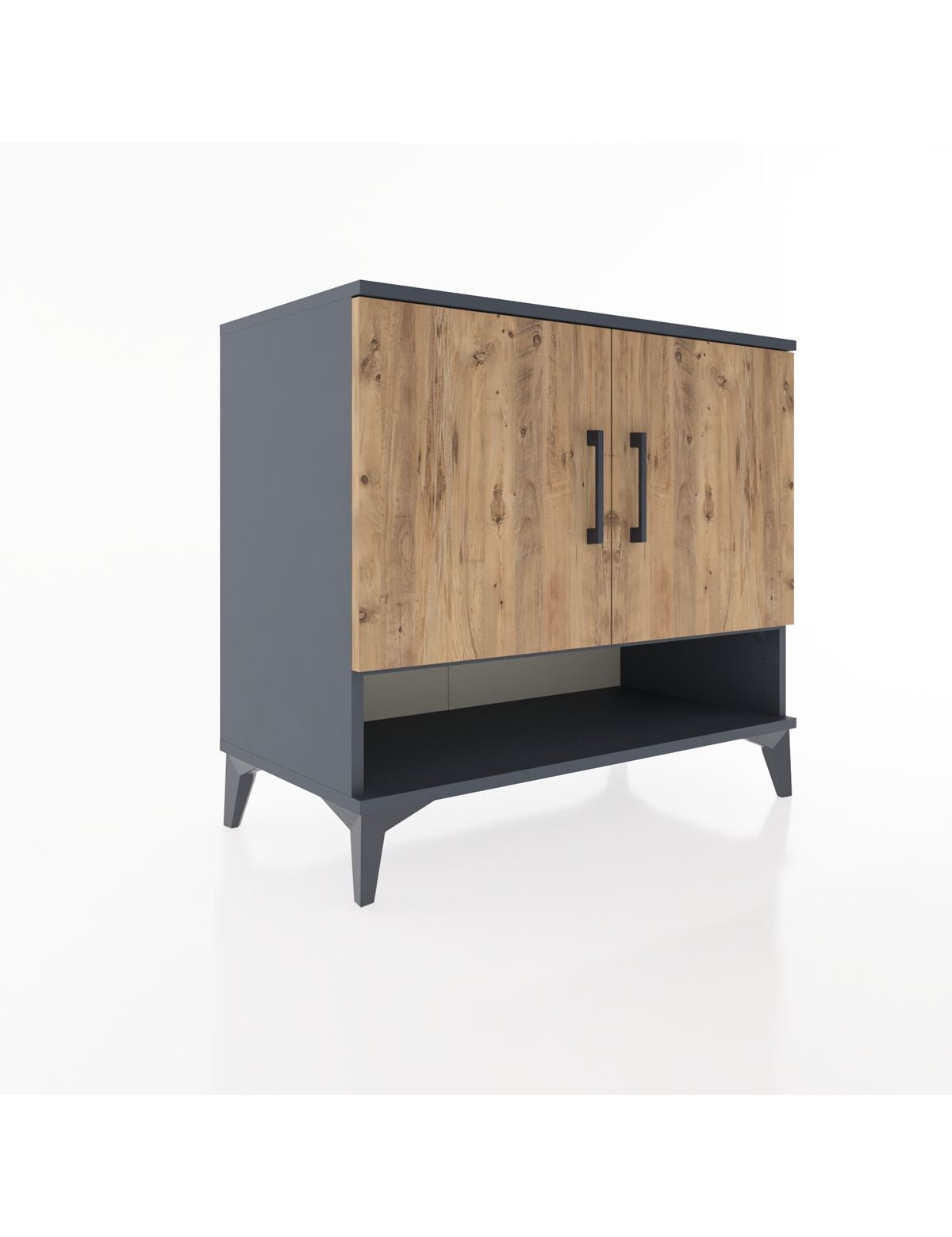 Hyperion Şifonyer 2 Raflı 2 Kapaklı 88x44x80 Antrasit-Çam