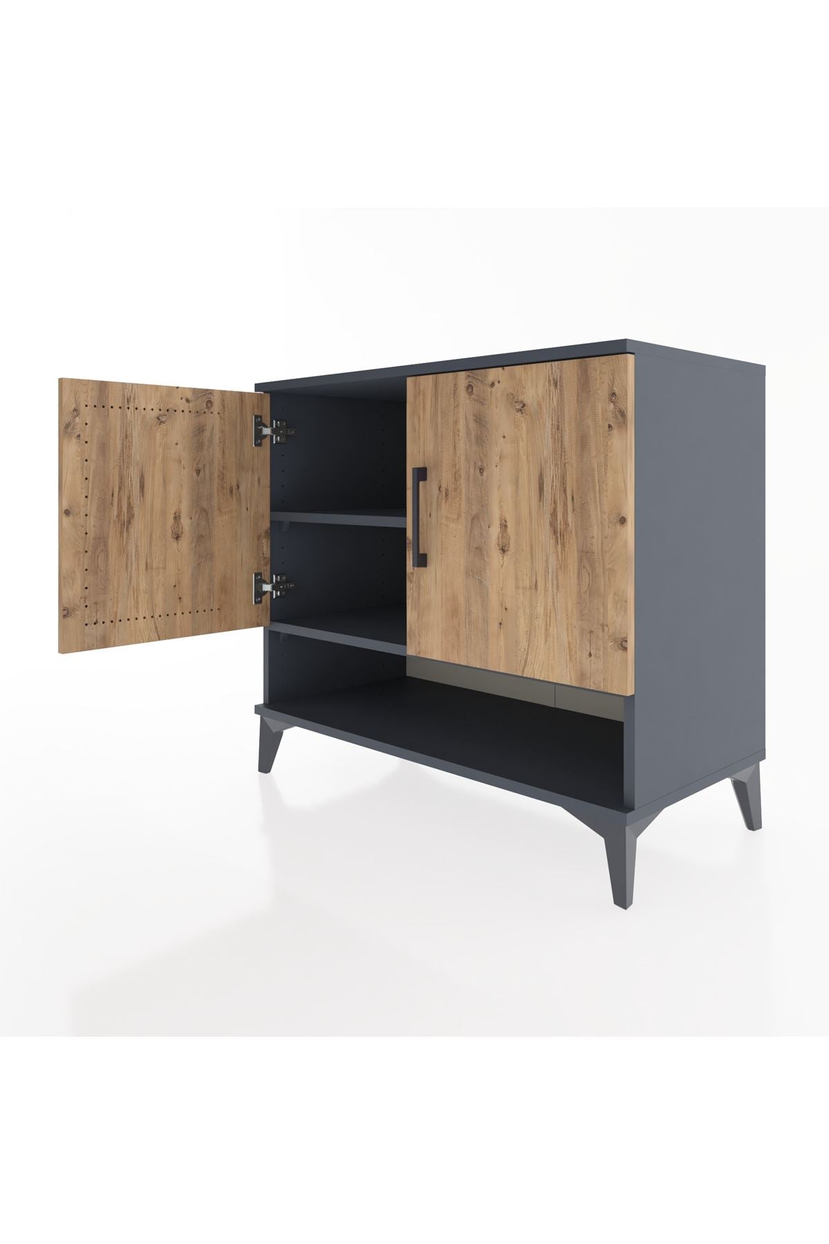 Hyperion Şifonyer 2 Raflı 2 Kapaklı 88x44x80 Antrasit-Çam