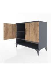 Hyperion Şifonyer 2 Raflı 2 Kapaklı 88x44x80 Antrasit-Çam