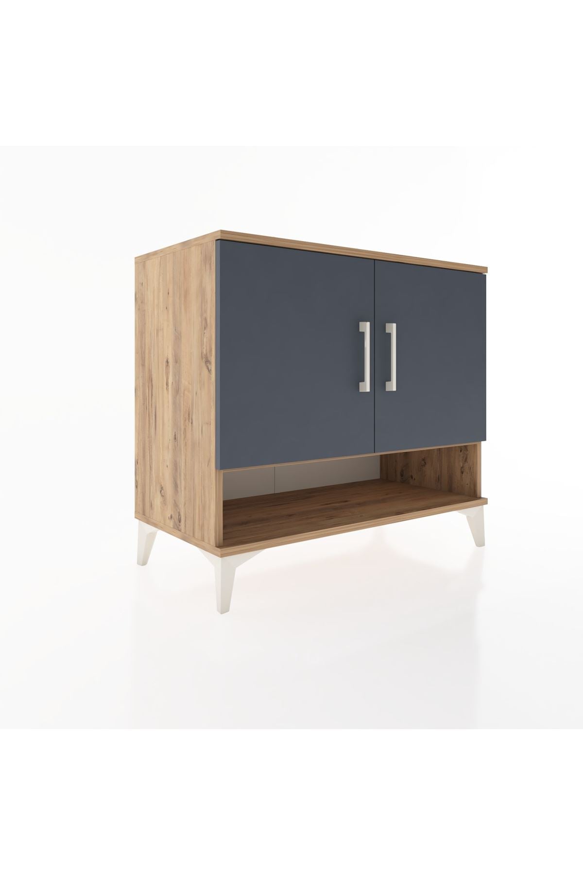 Hyperion Şifonyer 2 Raflı 2 Kapaklı 88x44x80 Çam-Antrasit