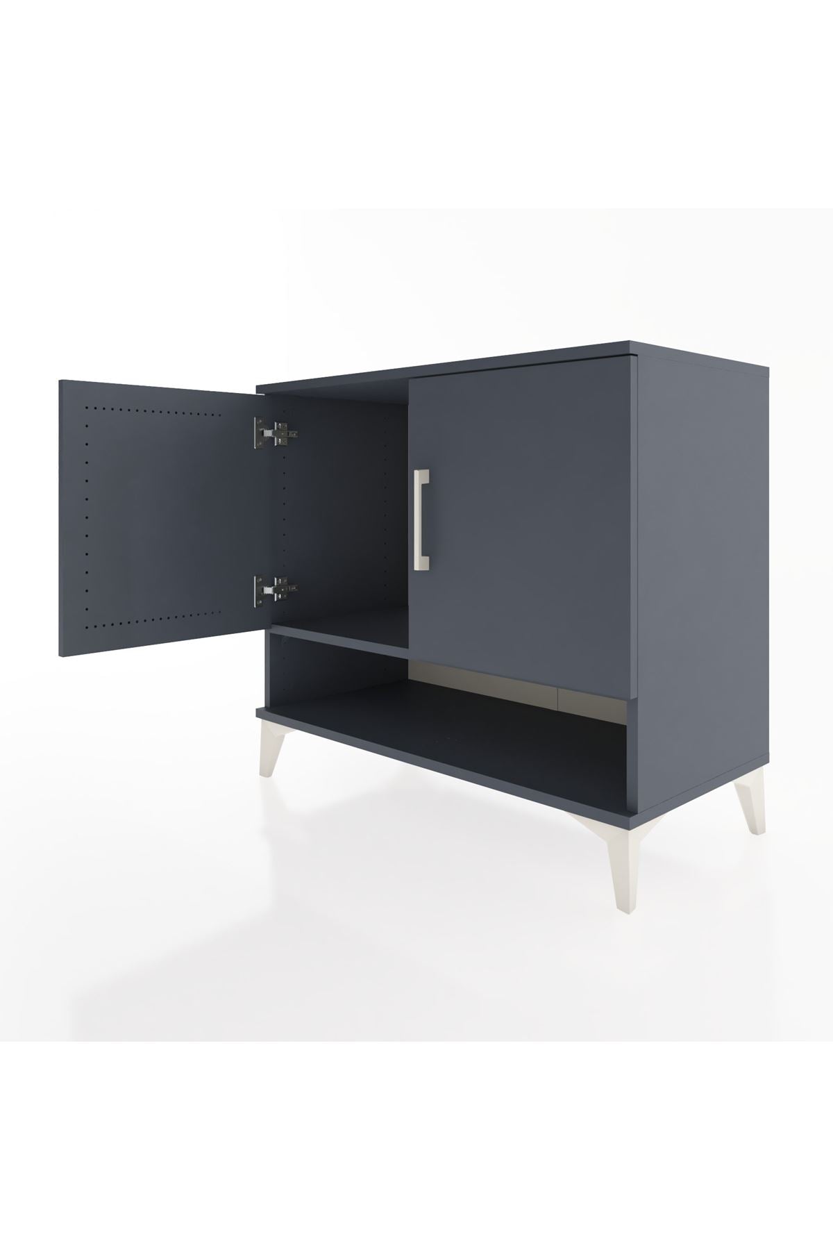 Hyperion Şifonyer Tek Raflı 2 Kapaklı 88x44x80 Antrasit-Antrasit