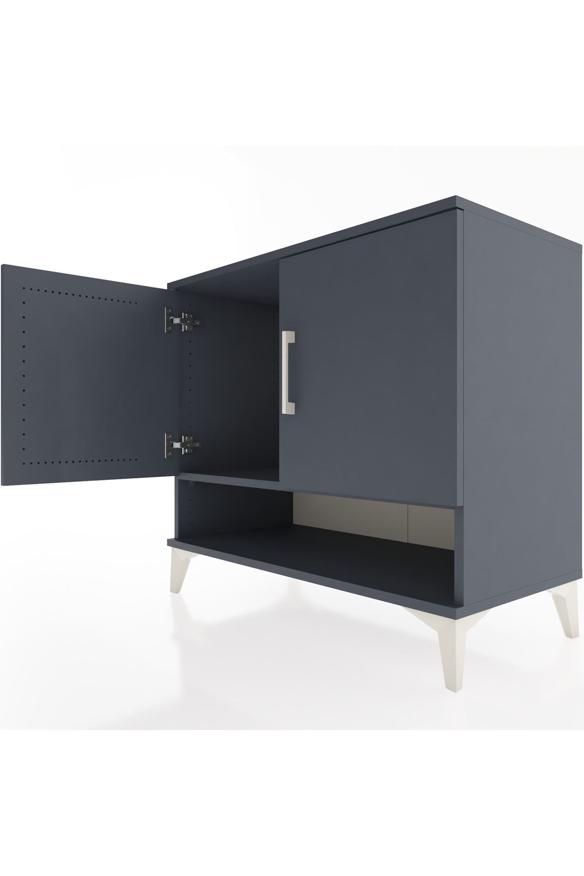 Hyperion Şifonyer Tek Raflı 2 Kapaklı 88x44x80 Antrasit-Antrasit