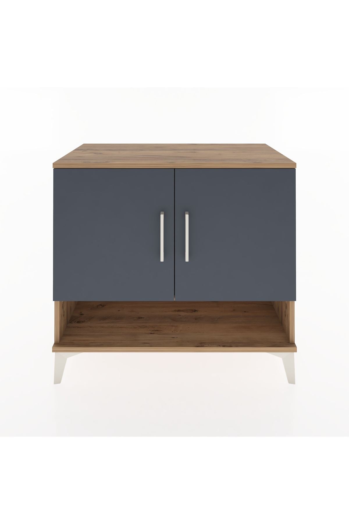 Hyperion Şifonyer Tek Raflı 2 Kapaklı 88x44x80 Çam-Antrasit