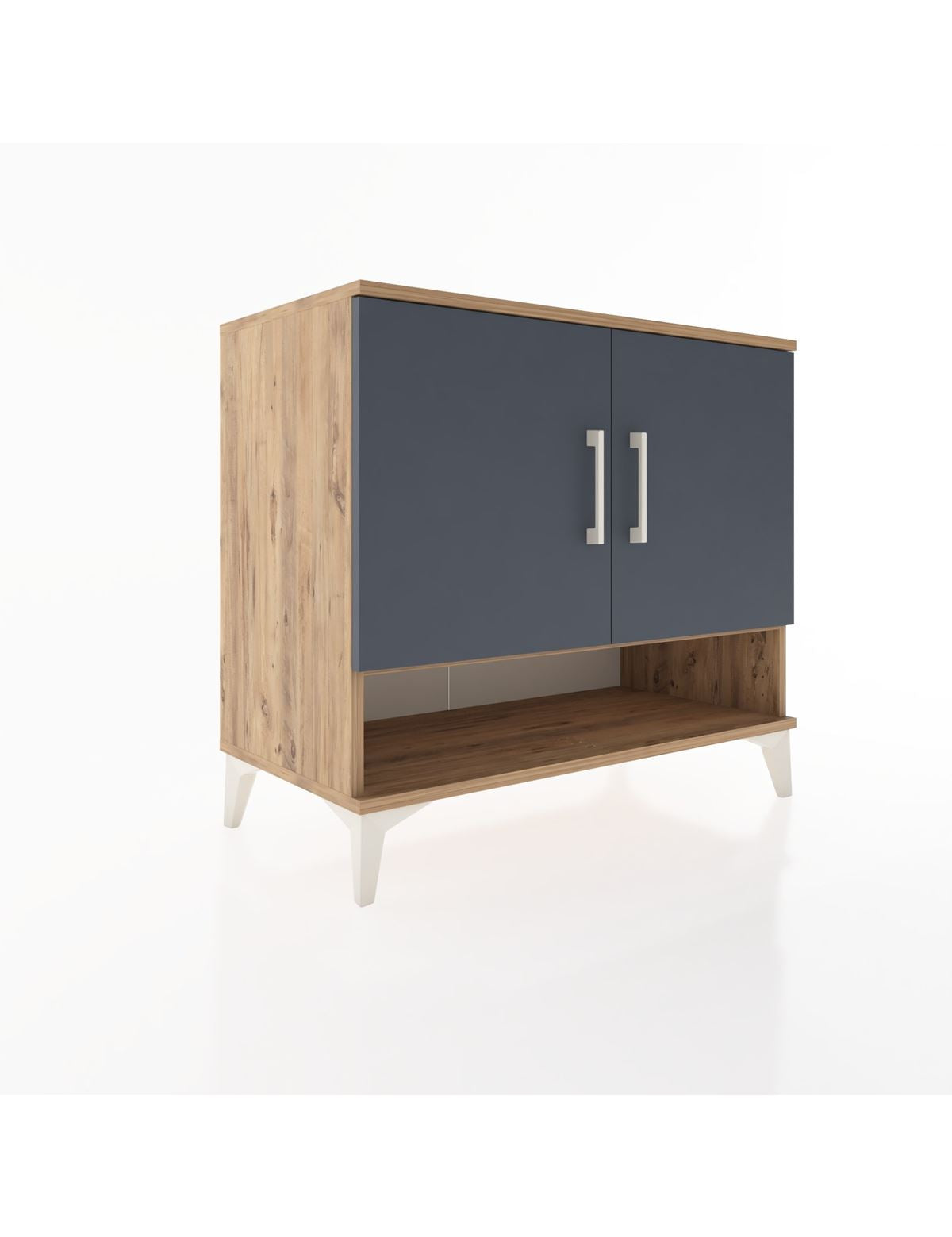 Hyperion Şifonyer Tek Raflı 2 Kapaklı 88x44x80 Çam-Antrasit