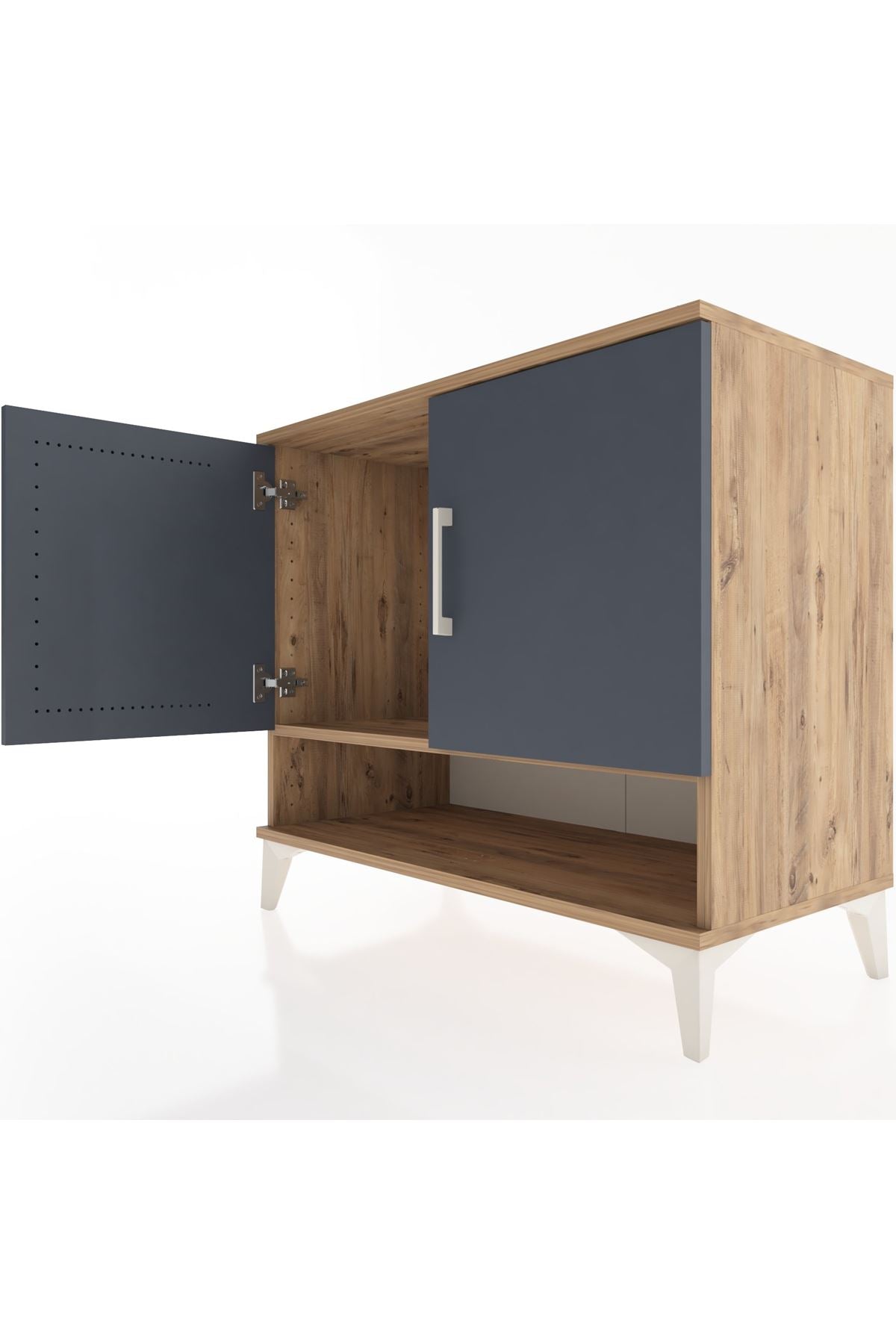 Hyperion Şifonyer Tek Raflı 2 Kapaklı 88x44x80 Çam-Antrasit