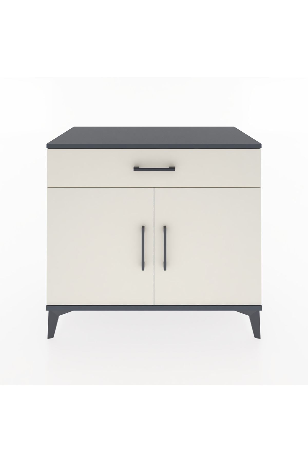 Hyperion Şifonyer 2 Raflı Tek Çekmeceli 2 Kapaklı 88x44x80 Antrasit-Aytaşı