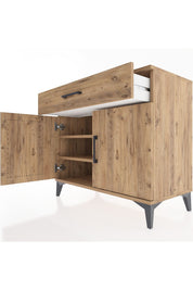 Hyperion Şifonyer 2 Raflı Tek Çekmeceli 2 Kapaklı 88x44x80 Çam-Çam