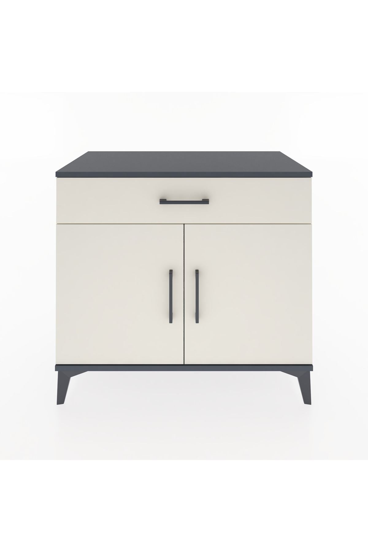 Hyperion Şifonyer Tek Raflı Tek Çekmeceli 2 Kapaklı 88x44x80 Antrasit-Aytaşı