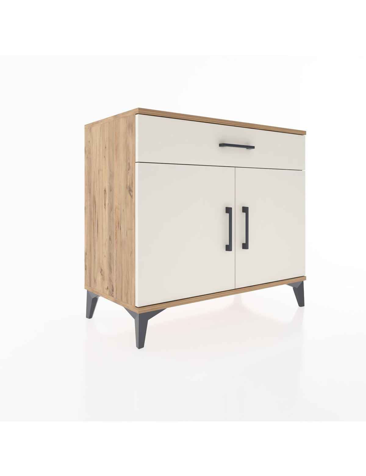 Hyperion Şifonyer Tek Raflı Tek Çekmeceli 2 Kapaklı 88x44x80 Çam-Aytaşı