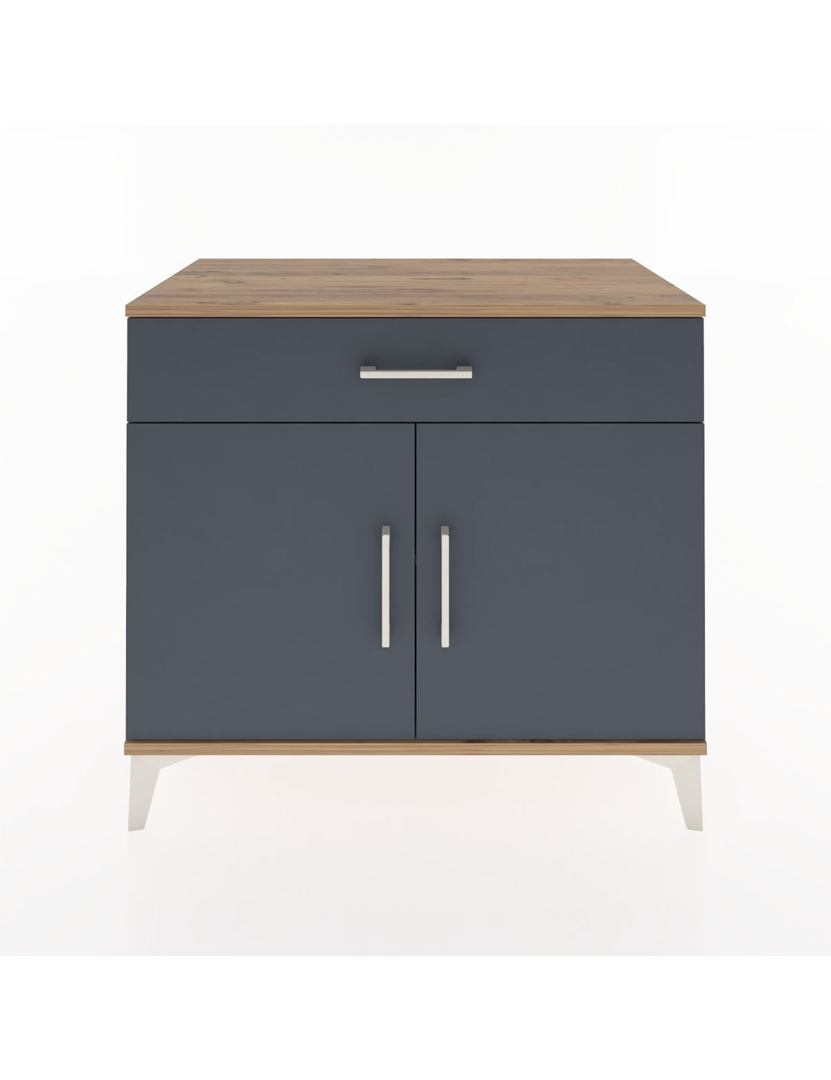 Hyperion Şifonyer Tek Raflı Tek Çekmeceli 2 Kapaklı 88x44x80 Çam-Antrasit