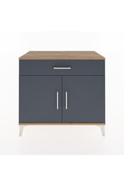 Hyperion Şifonyer Tek Raflı Tek Çekmeceli 2 Kapaklı 88x44x80 Çam-Antrasit