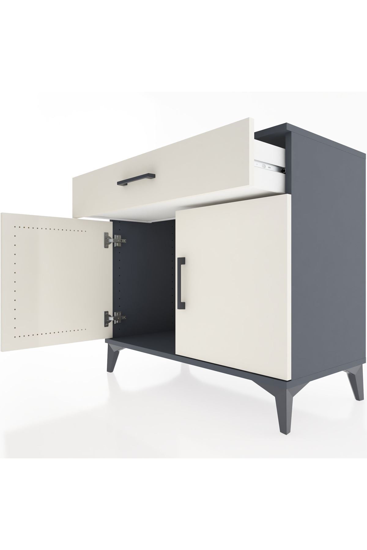 Hyperion Şifonyer Tek Çekmeceli 2 Kapaklı 88x44x80 Antrasit-Aytaşı