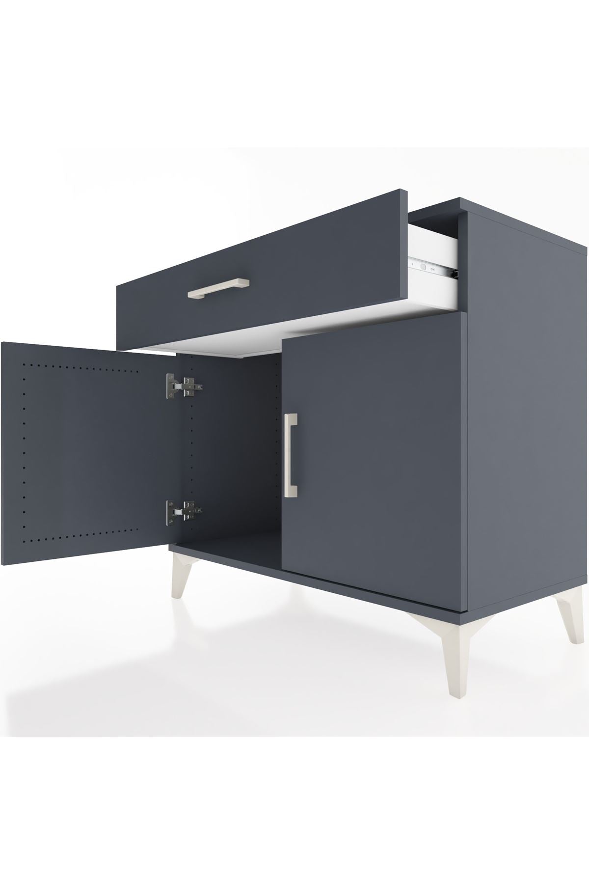 Hyperion Şifonyer Tek Çekmeceli 2 Kapaklı 88x44x80 Antrasit-Antrasit