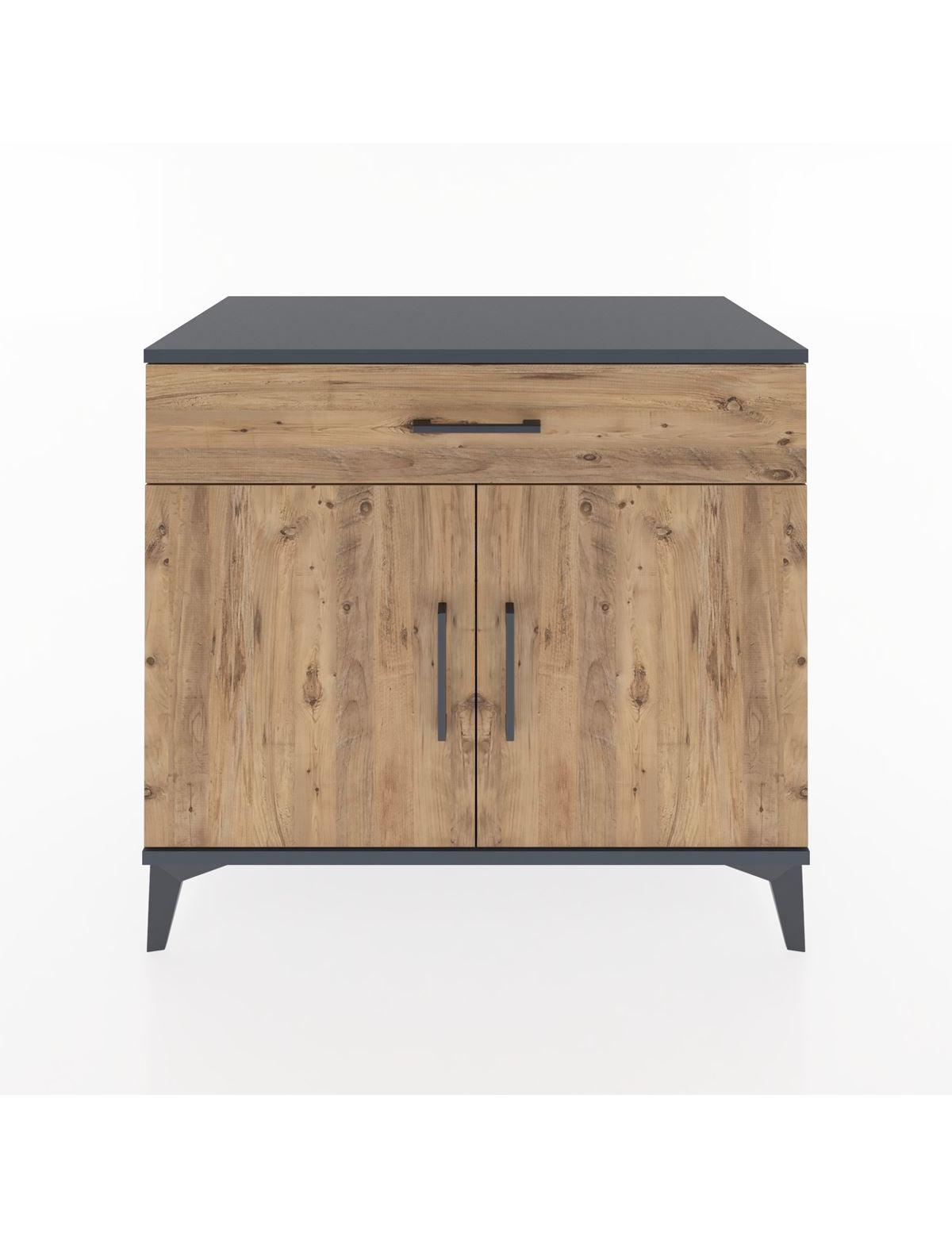 Hyperion Şifonyer Tek Çekmeceli 2 Kapaklı 88x44x80 Antrasit-Çam