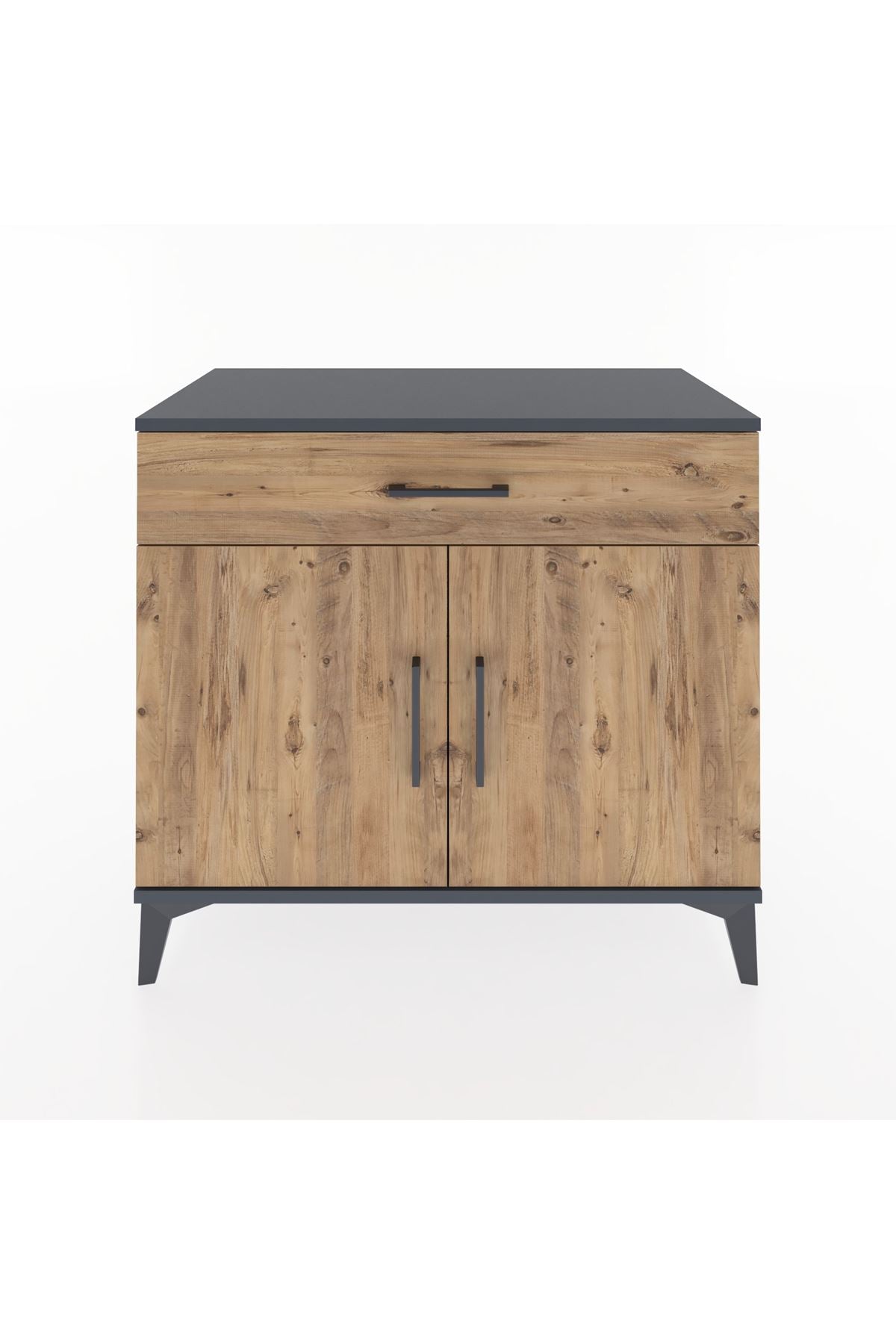 Hyperion Şifonyer Tek Çekmeceli 2 Kapaklı 88x44x80 Antrasit-Çam