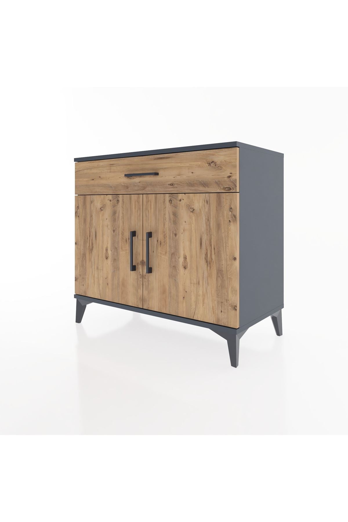 Hyperion Şifonyer Tek Çekmeceli 2 Kapaklı 88x44x80 Antrasit-Çam