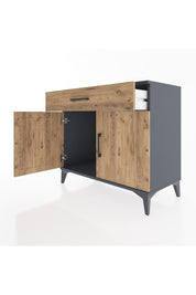 Hyperion Şifonyer Tek Çekmeceli 2 Kapaklı 88x44x80 Antrasit-Çam