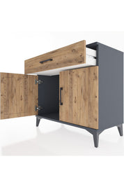 Hyperion Şifonyer Tek Çekmeceli 2 Kapaklı 88x44x80 Antrasit-Çam