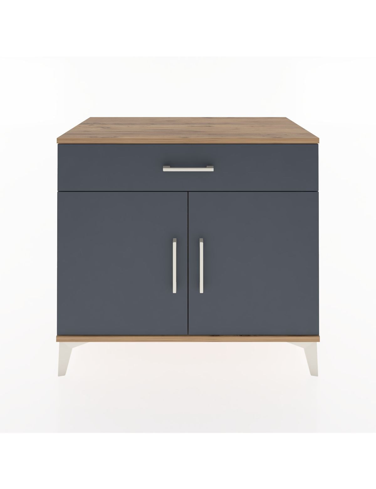 Hyperion Şifonyer Tek Çekmeceli 2 Kapaklı 88x44x80 Çam-Antrasit