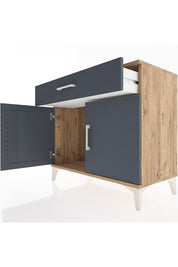 Hyperion Şifonyer Tek Çekmeceli 2 Kapaklı 88x44x80 Çam-Antrasit