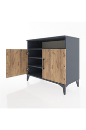 Hyperion Şifonyer 3 Raflı 2 Kapaklı 88x44x80 Antrasit-Çam