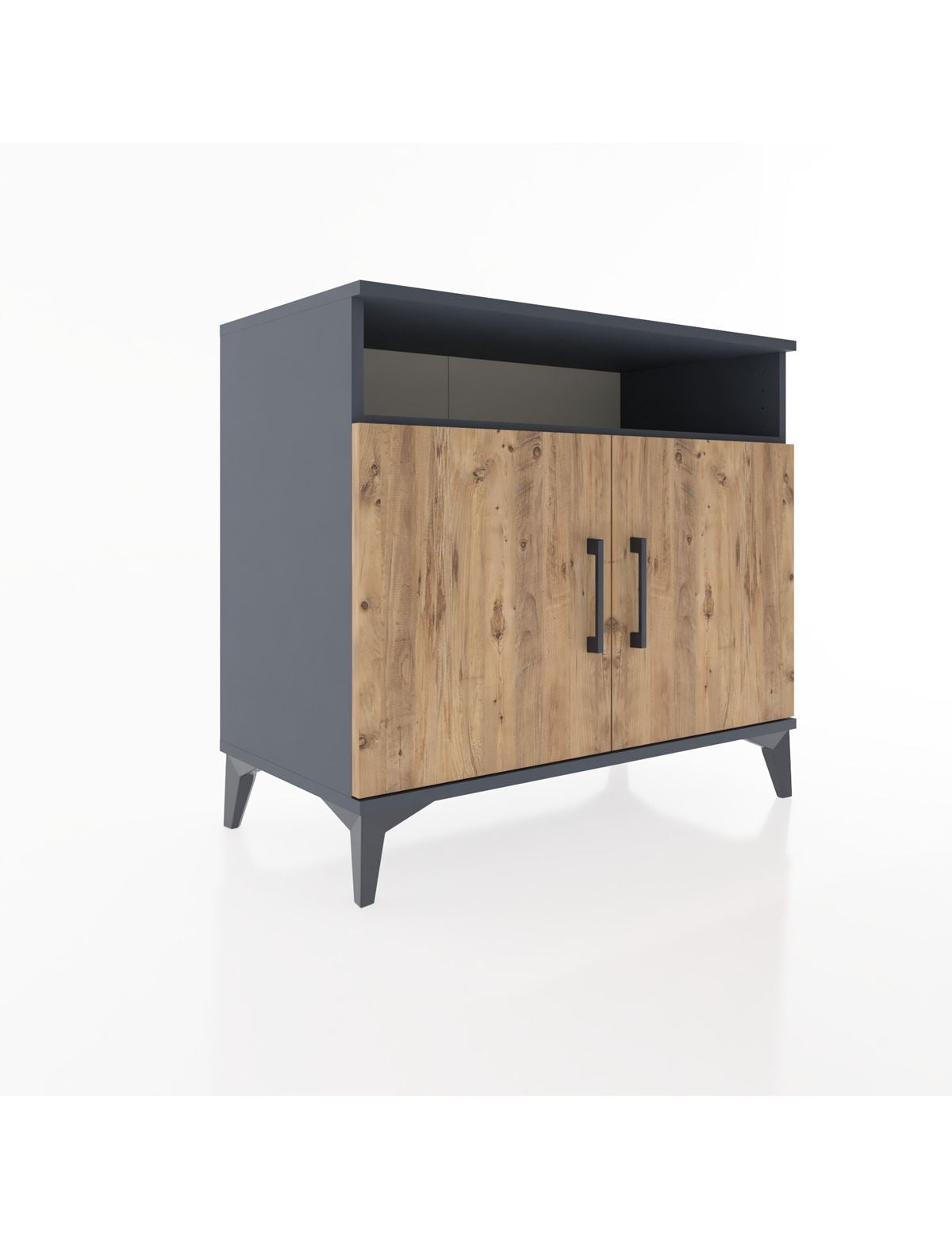 Hyperion Şifonyer 2 Raflı 2 Kapaklı 88x44x80 Antrasit-Çam