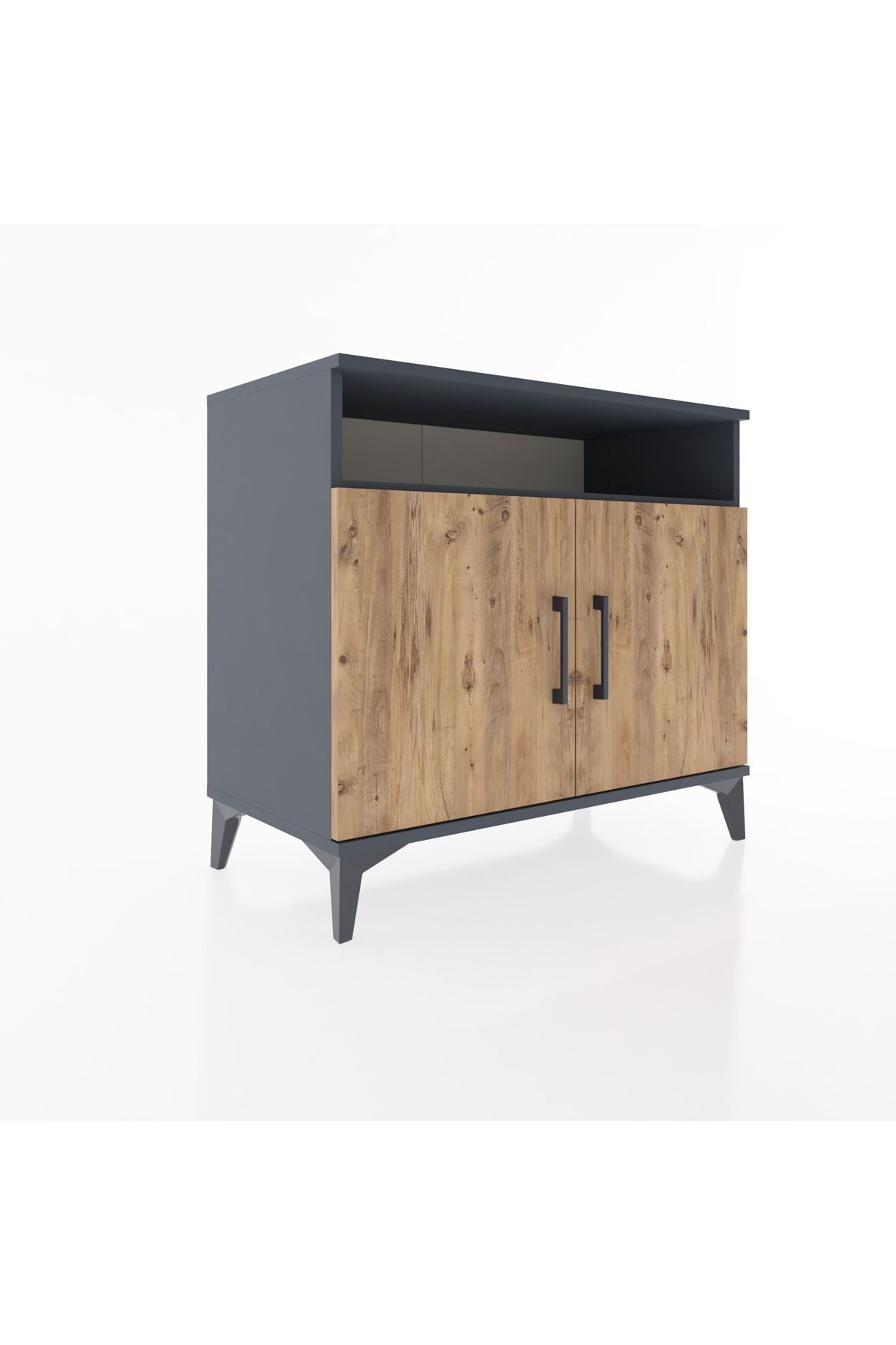 Hyperion Şifonyer 2 Raflı 2 Kapaklı 88x44x80 Antrasit-Çam