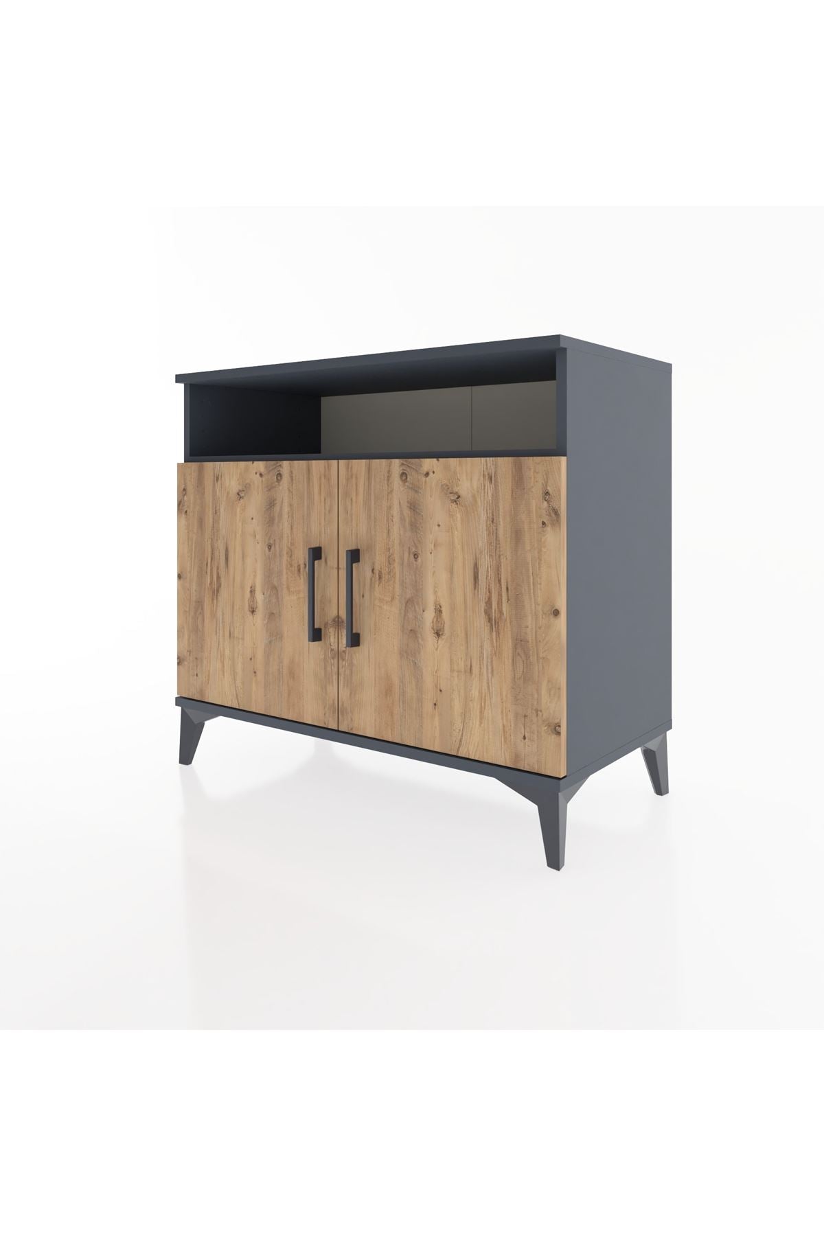 Hyperion Şifonyer 2 Raflı 2 Kapaklı 88x44x80 Antrasit-Çam