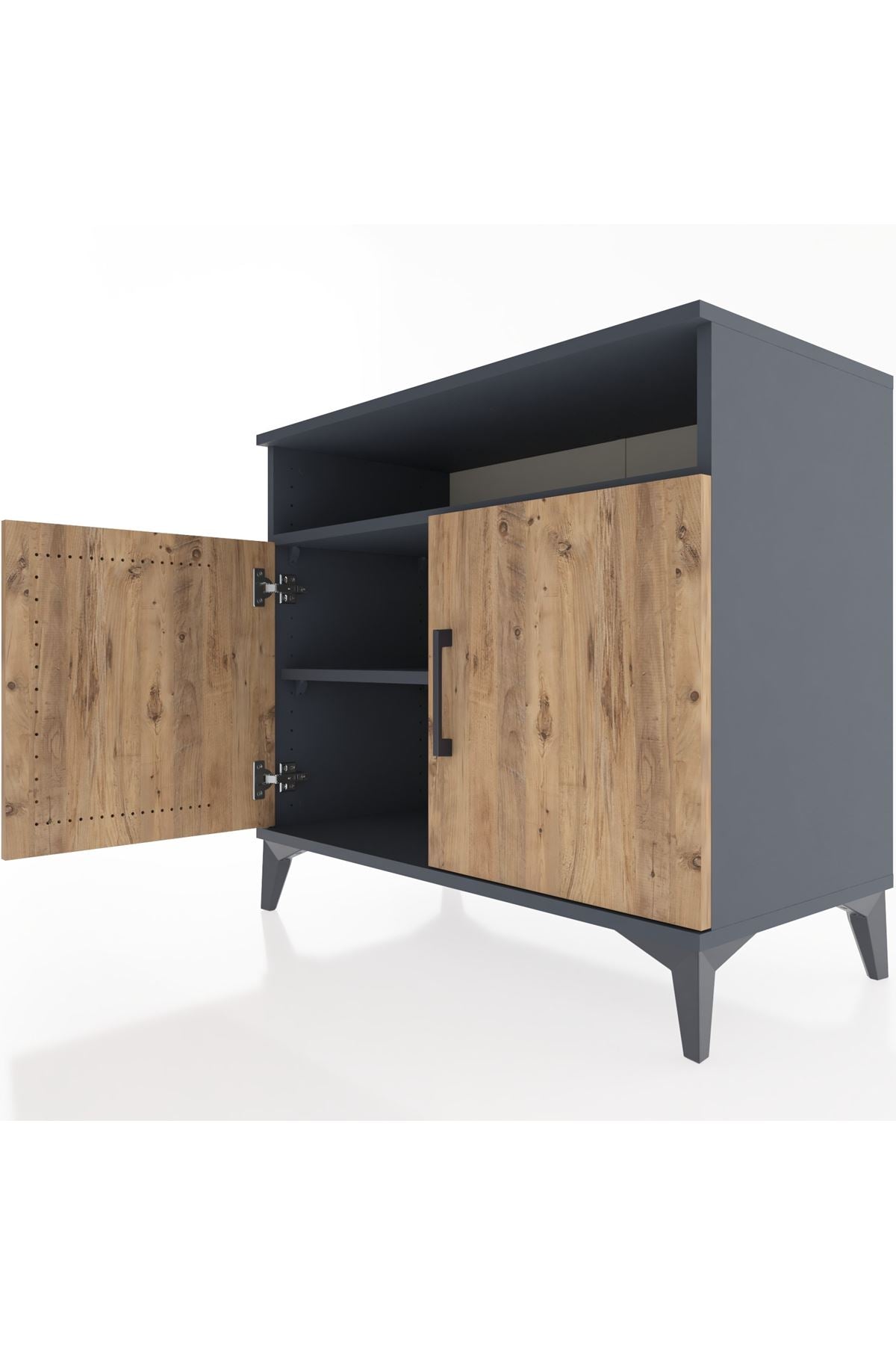 Hyperion Şifonyer 2 Raflı 2 Kapaklı 88x44x80 Antrasit-Çam