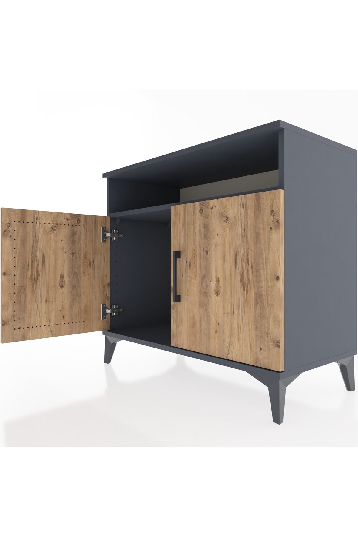 Hyperion Şifonyer Tek Raflı 2 Kapaklı 88x44x80 Antrasit-Çam