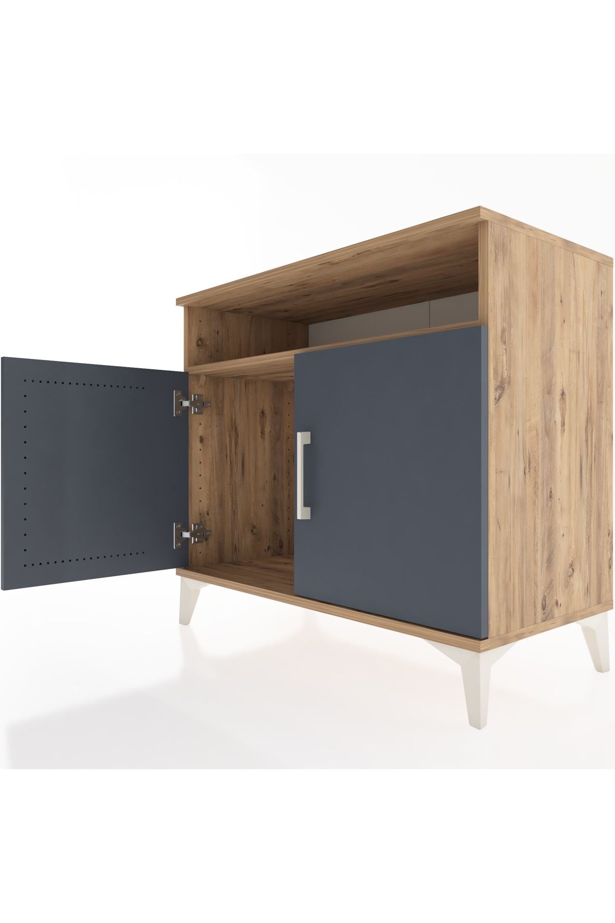 Hyperion Şifonyer Tek Raflı 2 Kapaklı 88x44x80 Çam-Antrasit