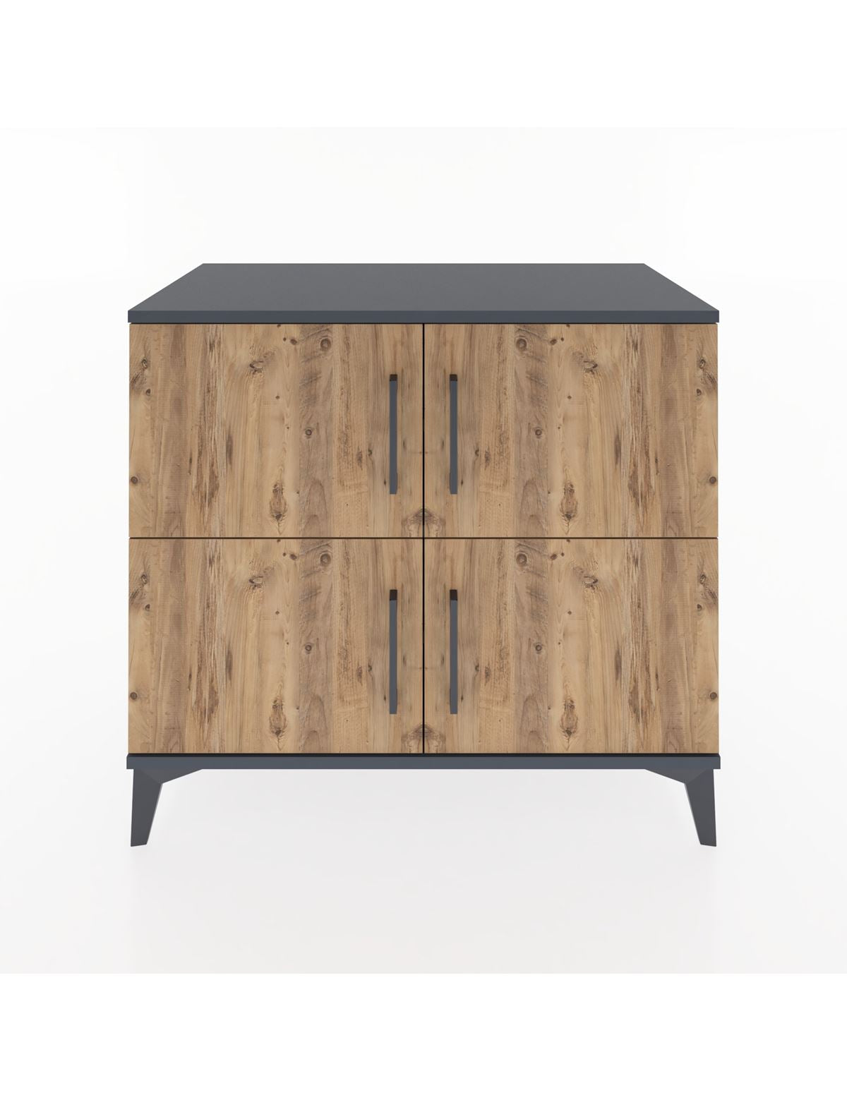 Hyperion Şifonyer 4 Raflı 4 Kapaklı 88x44x80 Antrasit-Çam