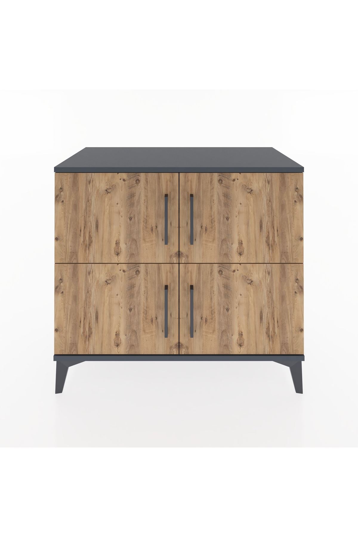 Hyperion Şifonyer 4 Raflı 4 Kapaklı 88x44x80 Antrasit-Çam