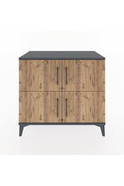 Hyperion Şifonyer 4 Raflı 4 Kapaklı 88x44x80 Antrasit-Çam