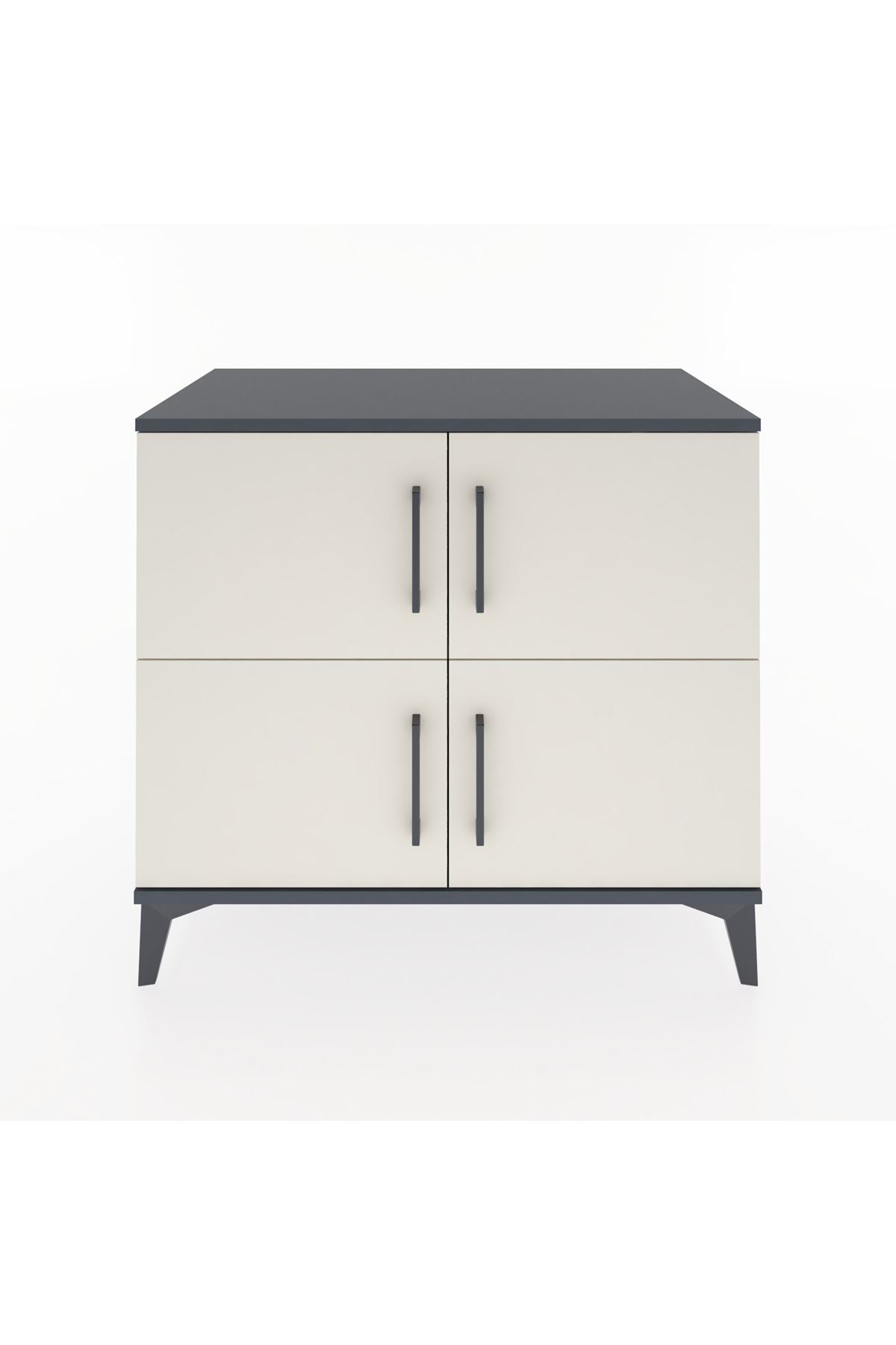 Hyperion Şifonyer Tek Raflı 4 Kapaklı 88x44x80 Antrasit-Aytaşı