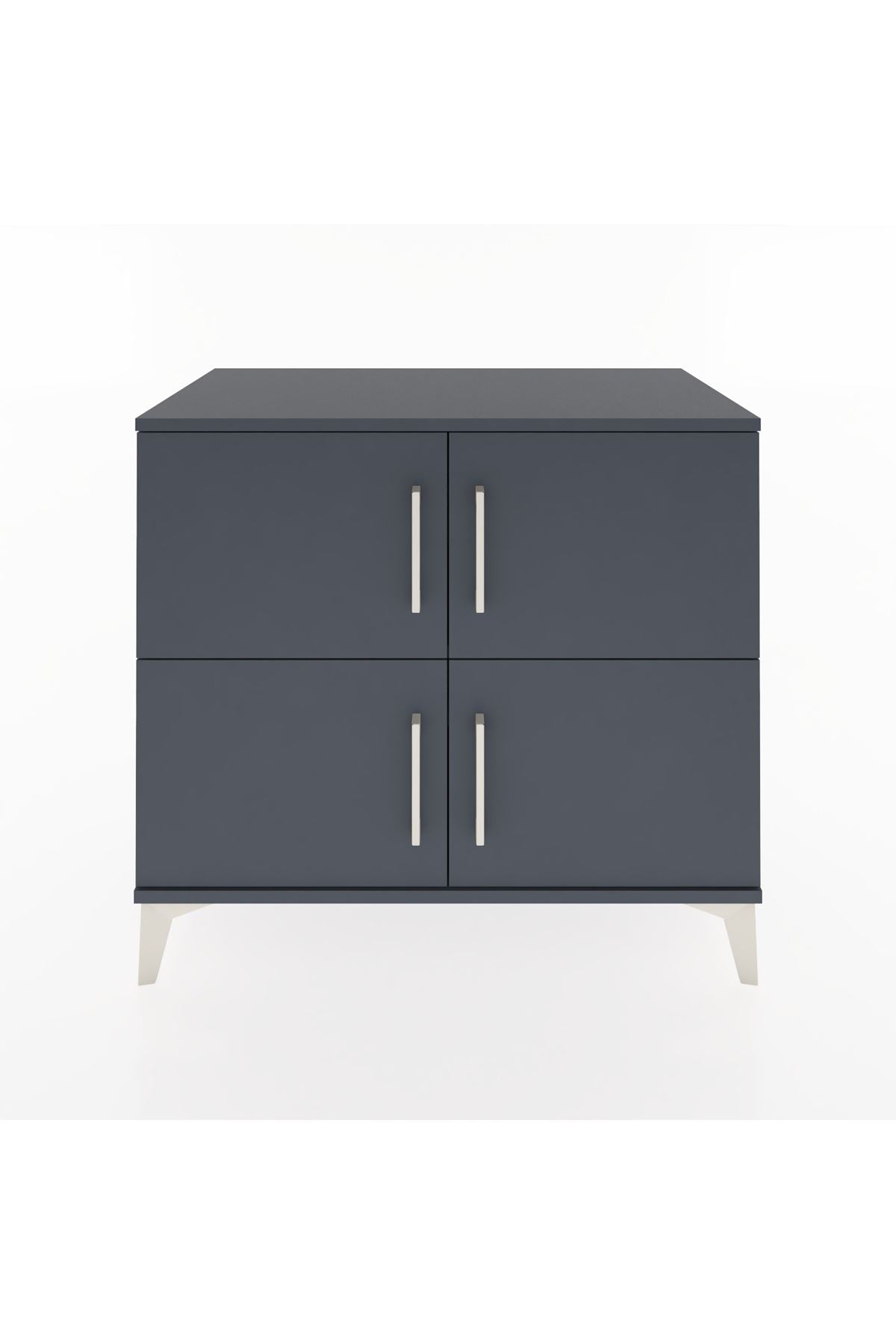 Hyperion Şifonyer Tek Raflı 4 Kapaklı 88x44x80 Antrasit-Antrasit