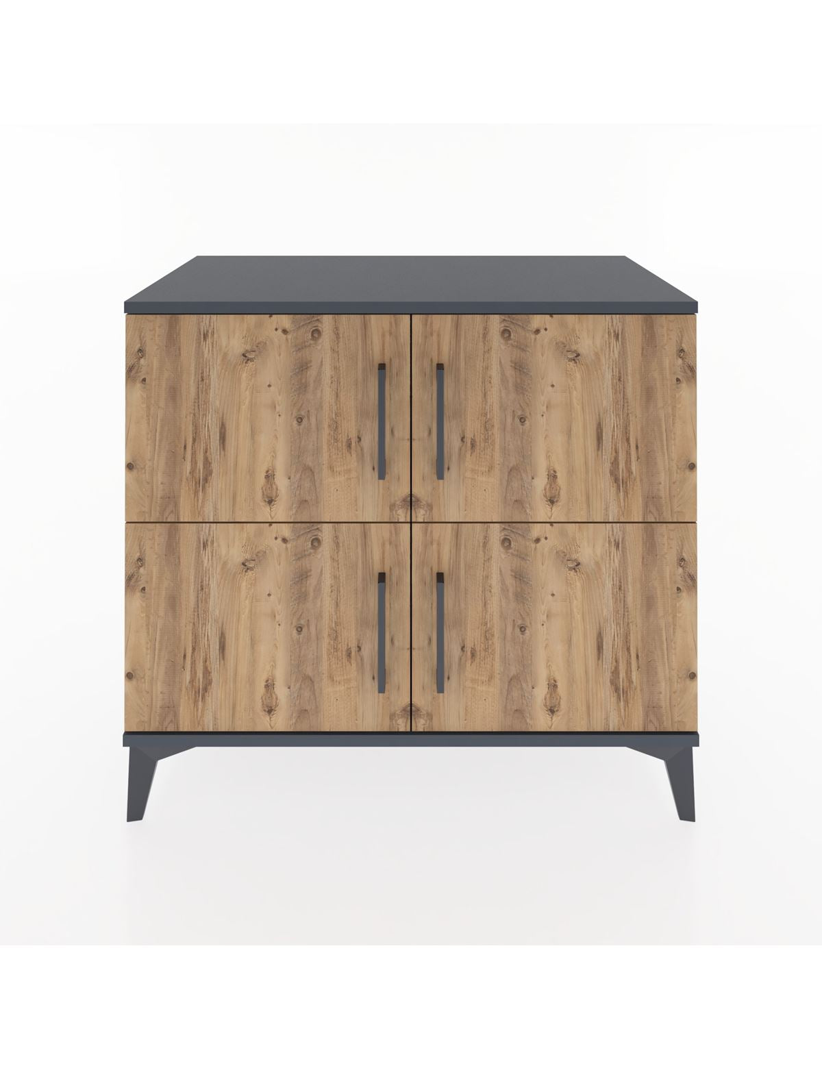 Hyperion Şifonyer Tek Raflı 4 Kapaklı 88x44x80 Antrasit-Çam