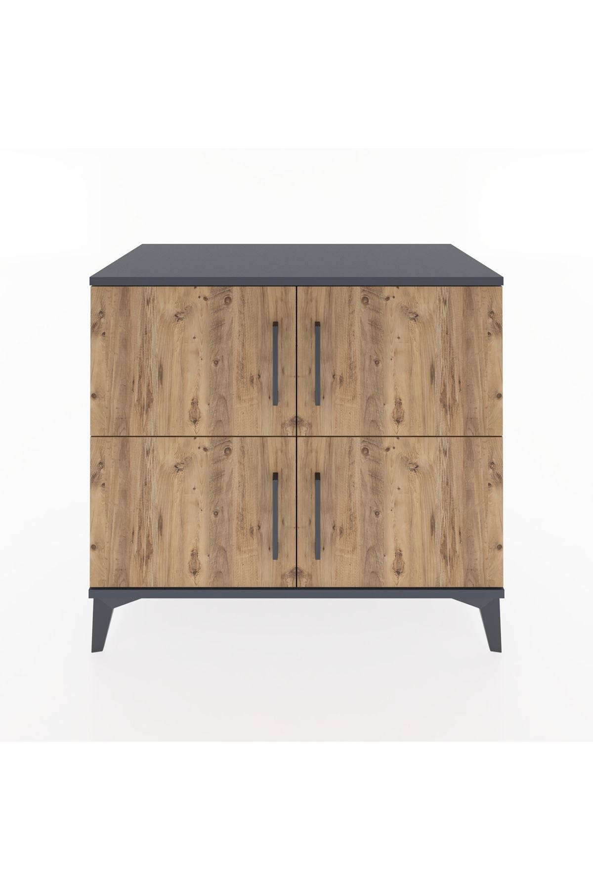 Hyperion Şifonyer Tek Raflı 4 Kapaklı 88x44x80 Antrasit-Çam