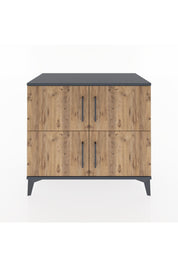 Hyperion Şifonyer Tek Raflı 4 Kapaklı 88x44x80 Antrasit-Çam